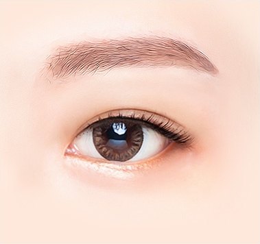 수술 후 — 또렷한 쌍꺼풀 라인이 생긴 눈 클로즈업 일러스트