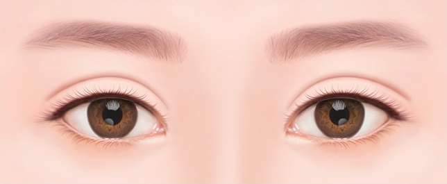 쌍꺼풀 라인이 높게 잡힌 눈 일러스트