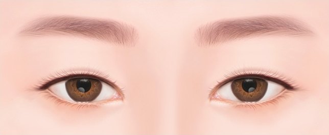 쌍꺼풀 라인이 낮게 잡힌 눈 일러스트