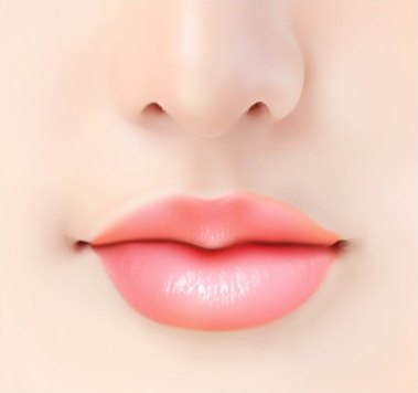 수술 전 — 두껍고 볼륨이 큰 입술 클로즈업 일러스트