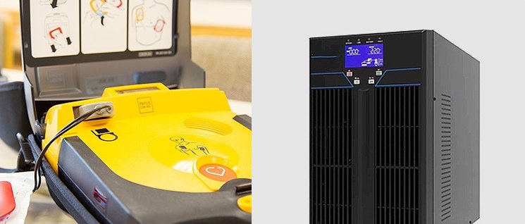 자동제세동기(AED)와 UPS 무정전 전원장치 등 병원에 구비된 응급장비
