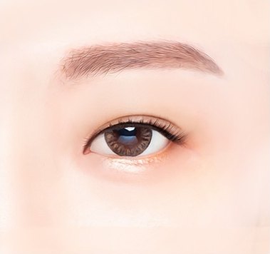 눈 뒷머리가 막혀 가로 길이가 짧은 수술 전 눈매 일러스트