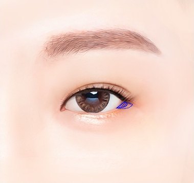 뒤트임 가능 공간을 파악해 디자인한 눈 일러스트