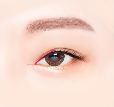 윗트임 디자인 라인을 표시한 눈 일러스트